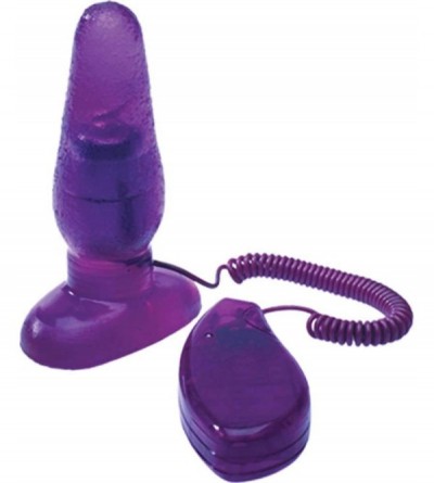 Anal Sex Toys 5.25" Waterproof Vibrating Jelly Butt Plug with Remote Control Multi-Speed (Purple) - C0111J1XYOF $11.07