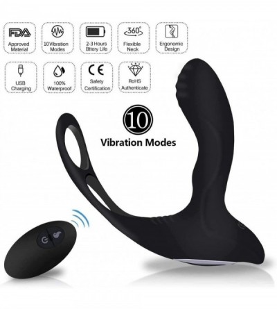 Penis Rings Wireless Remote Control Prostate Vibrator- Dual Motor Anal Vibrator- Men's Prostate Stimulator- Penis and Cock Ri...