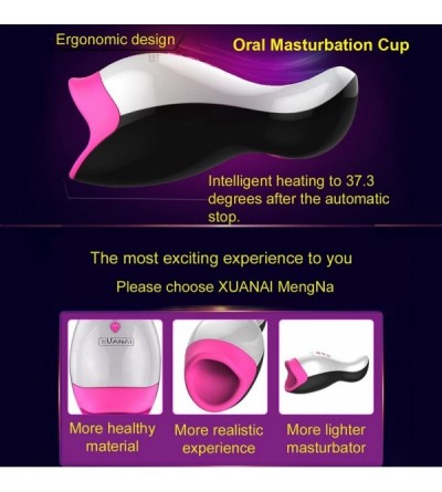 Male Masturbators Electric Male Masturbation Oral Sex Cup for Small or Average Dick- Automatic Heating 12 Vibrations Recharge...