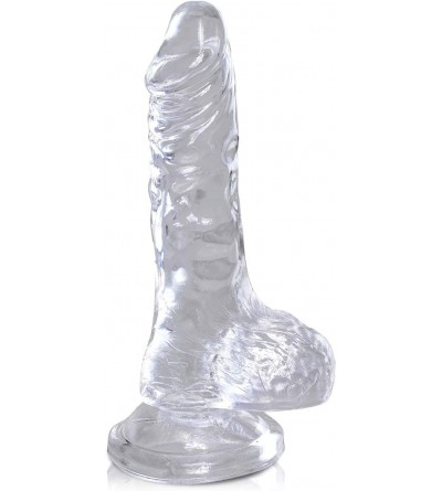 Dildos King Cock Clear 4" Cock with Balls - C418XZ80YER $13.78
