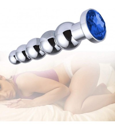 Anal Sex Toys Anal Beads- Blue Jewelry Metal Butt Plug Anal Trainer Toys with 5 Graduated Balls Fetish Kinky Sex Love Tools f...