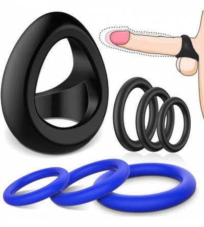 Penis Rings Silicone Cock Rings Set - 7pcs Stretchy & Elastic Penis Ring for Men Longer Lasting Erections - Adult Sex Toys fo...