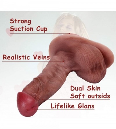 Sex Dolls Realistic Thrusting Dildo- Premium Liquid Silicone Anal Dildo- Bendable Suction Cup Dildo- Huge Dildo for Women Bro...