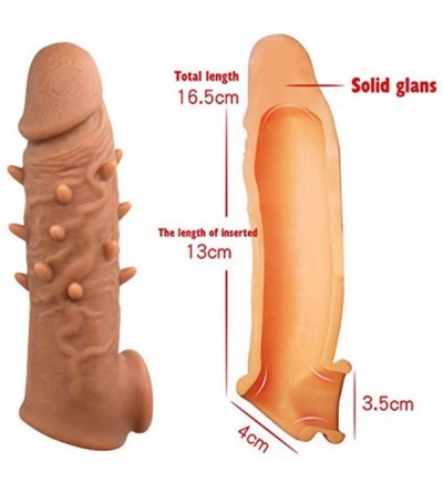 Pumps & Enlargers Long Style Penis Sleeve Enlarger Ultra-Lifelike Fantasy X-Tensions Extender Extension Chastity Extension Co...