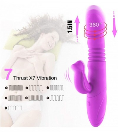 Vibrators Thrusting Rabbit Vibrator Rotating G Spot Vibrator for Women 7 Thrusts x7 Vibrations Dual Stimulation- Waterproof D...