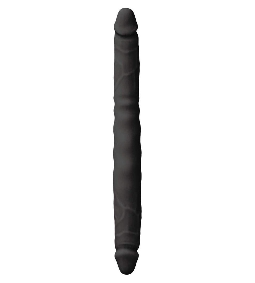 Dildos Colours - Double Pleasures - 12 Inch Silicone Double Dong (Black) - Black - CZ195IR39MH $29.94