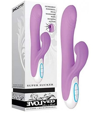 Vibrators Love Is Back Super Sucker Silicone Rechargeable Rabbit G-Spot Vibrator- Pink/Purple - CY18UA6GYNX $46.30