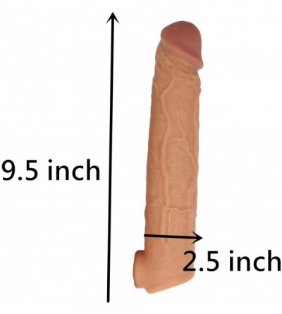 Pumps & Enlargers Expedite Shipping Skin 9.5 Inch Medical Silicone Penile Condom Lifelike Fantasy Sex Male Chastity Toys Leng...