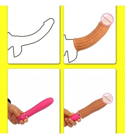 Penis Rings Realistic Penis Extension Cock Sleeve Reusable Silicone Penis Enlarger Condom for Men Dildo Enhancer Couple Sex T...