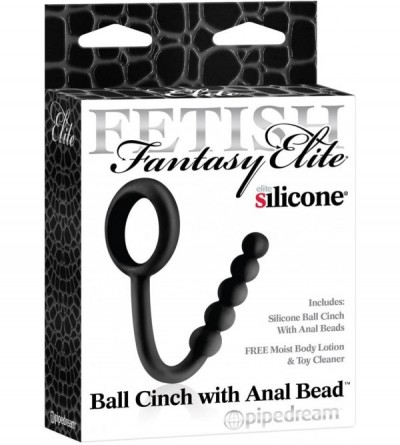 Anal Sex Toys Elite Ball Cinch with Anal Bead- Black - Black - CF11JWHDJWZ $7.52