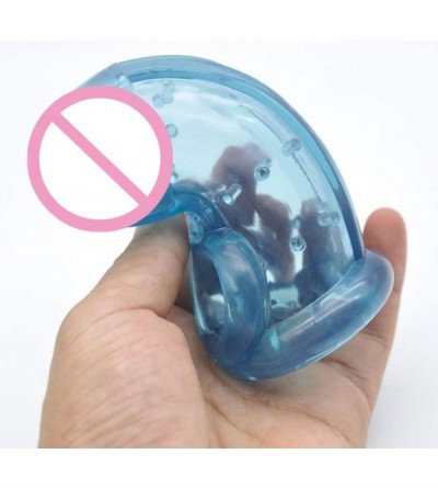 Penis Rings Soft Curved Massage Root Sleeve Ring Delay Reusable Cage Toy for Men- TPR-Blue - C919HLCIMDQ $7.36