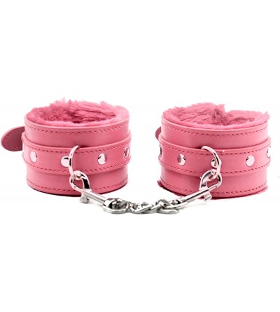 Restraints Leather Handcuffs Adjustable and Sleep mask Suit for Him or Her - Pink - CM19I5N2D8Y $8.59