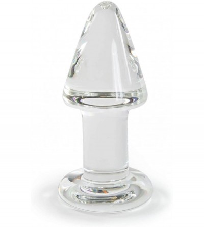 Anal Sex Toys Butt Plug 4 inch Glass Thick Anal Toy Clear Bundle with Premium Padded Pouch - Clear - CJ11EXGTUTV $13.66