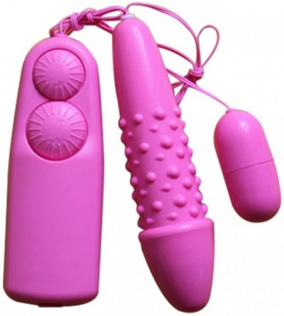 Vibrators Dual Vibrator Vibrating Egg Masturbating Massager Stimulation Female Adult Toy - Rose Red - CO18G0YCCR2 $22.36