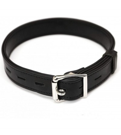Restraints Faux Leather Choker Necklace Gothic O-Ring Lockable Collar Sex Choker for Girls Women (Black with Lock) - Black Wi...