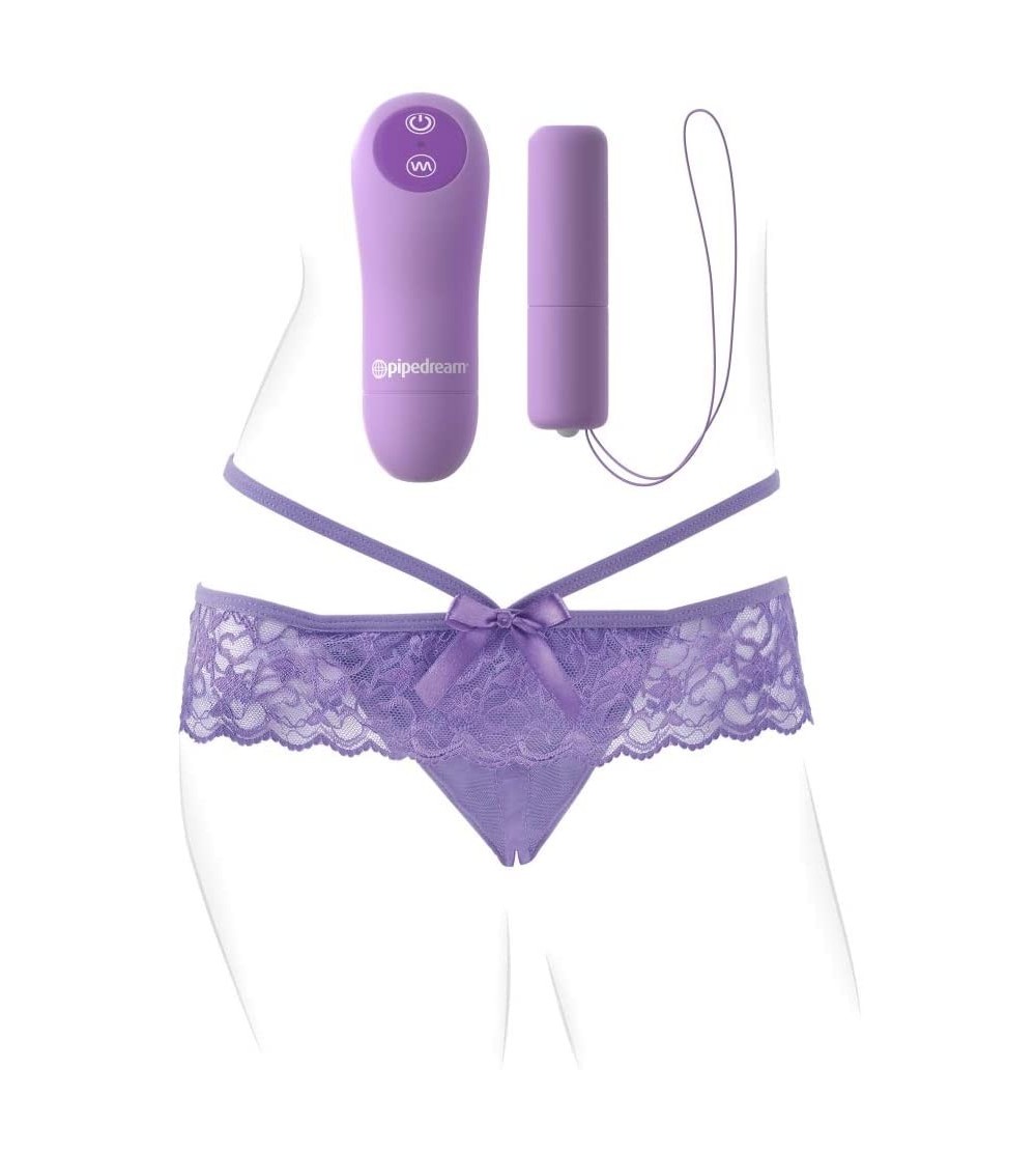 Vibrators Fantasy for Her Crotchless Panty Thrill Her- Purple - CX18DH7I5CW $27.75