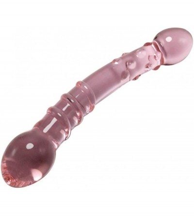 Dildos Double Ended Crystal Pyrex Glass Artificial Granule G Spotter Adult Six Toy - CW18ASLDQR4 $26.33