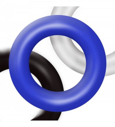 Penis Rings Soft Stretchy Donut Cock Rings Waterproof Silicone Ring Relax- Assorted Pack of 3 Seamless Same Size Different Co...