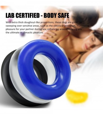 Penis Rings Soft Stretchy Donut Cock Rings Waterproof Silicone Ring Relax- Assorted Pack of 3 Seamless Same Size Different Co...