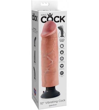 Dildos King Cock 10 Inch Cock Flesh Vibrating - CR12LLESB79 $30.46