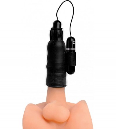 Male Masturbators Lightning Stroke Silicone Stroker with Vibrating Bullet- 1 Count- Black - C218RZ2E8E7 $20.00