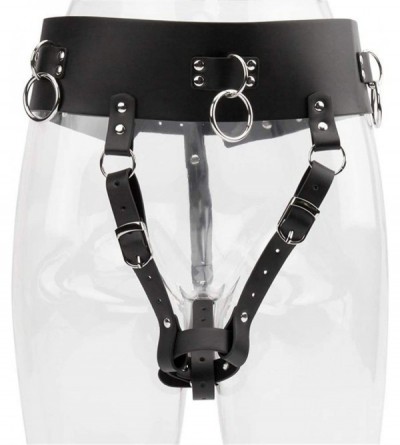 Chastity Devices PU Leather Forced Orgasm Belt Female Chastity Belt Magic Wand Holder BDSM Bondage Harness Strapon Sex Toys f...