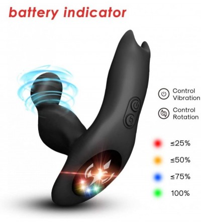 Vibrators Vibrating Prostate Massager Flashlight Rotating Bat Butt Plug Remote Control Vibrator with 9 Speed and 5 Rotating M...