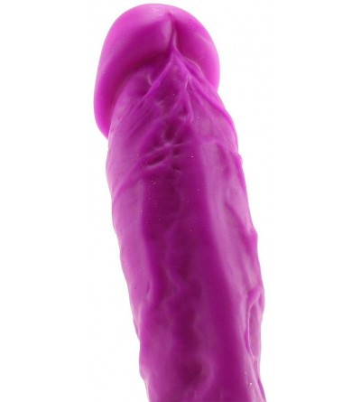 Dildos Colours Pleasures Dong 7" Non-Vibrating Silicone Suction-Cup (Purple) - Purple - CY193K7940O $31.55