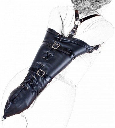 Restraints Black Bondage Leather Y-Shape- Master or Sleeve Cosplay- arm Binder and Shoulder Strap with Lock- Safety Restrain ...