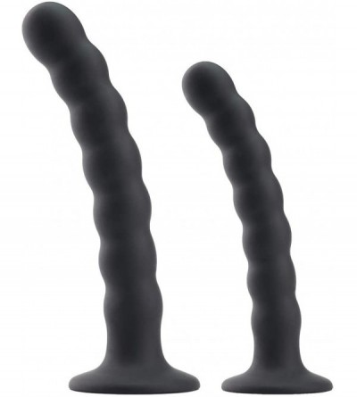 Anal Sex Toys 2Pcs Silicone Anal Beads with Suction Cup Butt Plug Trainer Kit for Men Women Couples - CE190MQYMIH $31.70