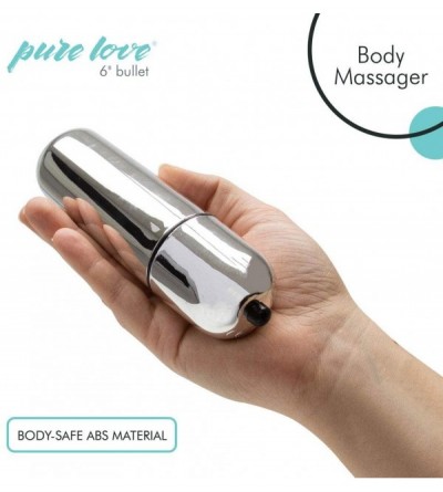 Vibrators Large Size Vibrating Bullet- 6-Inch-Long- Battery Operated Vibrator- Silver Color - Silver - C718UUMY7RH $21.10