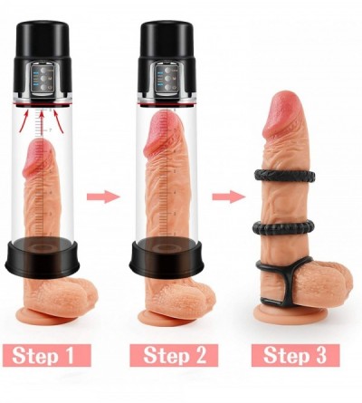 Pumps & Enlargers Rechargeable Automatic Penis Vacuum Pump with 4 Suction Intensities for Stronger Bigger Erections- Electron...