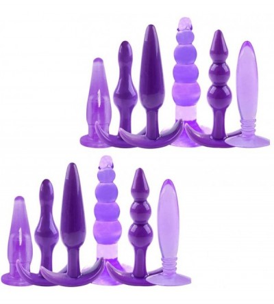 Anal Sex Toys 6Pcs/Set Medical Silicone Dǐldó Probe Pl-ǔg Bǔ-tt Pluck Insěrt Mǎssagěr for Beginner Kit Couples Sě-x Tǒys - C5...