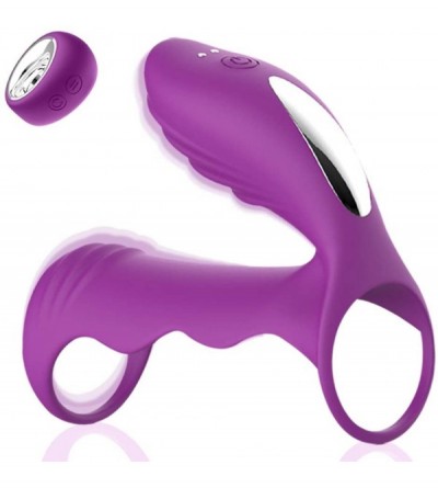 Penis Rings Vibrating Penis Ring- G-spot Dildo Vibrator Cock Ring- Silicone Sex Toy for Men or Couple- Remote Control Silicon...