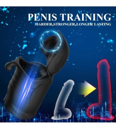 Male Masturbators Vibrating Male Masturbator with 2 Motors Each 10 Modes-Rechargeable Penis Stimulator Waterproof Training To...