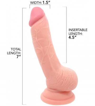 Dildos Realistic Suction Cup Dildo with Testicles - Veined Shaft and Tapered Tip for Masturbation or Pegging - CS186SXLLRW $1...