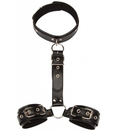 Restraints Restraints Kit Neck to Wrist Bondage Set Leather BDSM Collar Adjustable Adult SM Kit for Couple - C518WWL2289 $24.24