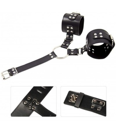 Restraints Restraints Kit Neck to Wrist Bondage Set Leather BDSM Collar Adjustable Adult SM Kit for Couple - C518WWL2289 $6.88