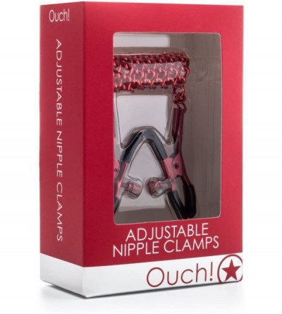 Nipple Toys Adjustable Nipple Clamps- Red - Red - CC11O4OWN3R $17.23