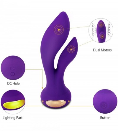 Vibrators Vibrating G-spot Rabbit Massager - Dual Motors Stimulation Vibrator - Quiet Yet Powerful - Rechargeable & Waterproo...