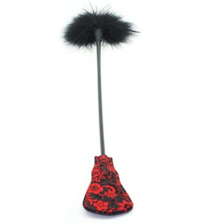 Paddles, Whips & Ticklers Riding Crop with Tickler Feather Sex Flirting Spanker Adult Toy Red- Black - CD120918913 $11.19