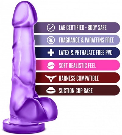 Anal Sex Toys 7.75" Soft Realistic Feel Dildo - Cock and Balls Dong - Suction Cup Harness Compatible - Sex Toy for Women - Se...