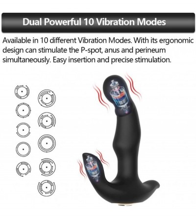 Vibrators Whirling Beads Dual Motors Vibrating Anal Vibrator for Men with Wireless Remote Control-Anal Vibrators Butt Plug Pr...