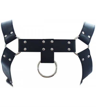 Restraints Men's PU Leather H Bulldog Adjustable Chest Half Harness (one Size- Black 2) - C617XXE2X5X $15.13