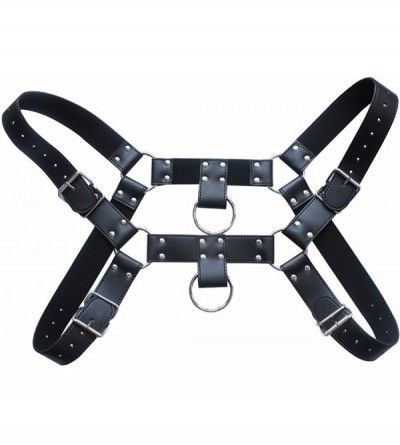 Restraints Men's PU Leather H Bulldog Adjustable Chest Half Harness (one Size- Black 2) - C617XXE2X5X $15.13