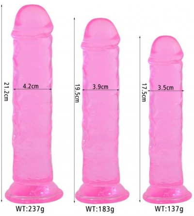 Dildos Realistic Jelly Dildo 6.88" Crystal G-spot Dildos with Strong Suction Cup for Women Hand Free Play Flexible Soft Penis...