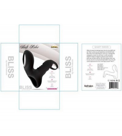 Penis Rings Bliss Shaft Rider Rechargeable Vibrating Cock Ring - Black - CA18WLCKS04 $25.92