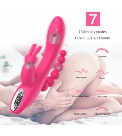Vibrators G Spot Rabbit Vibrator for Women Clitoris Stimulation with 7 Powerful Vibrations- Rechargeable 3 in 1 Clit Anal Sti...