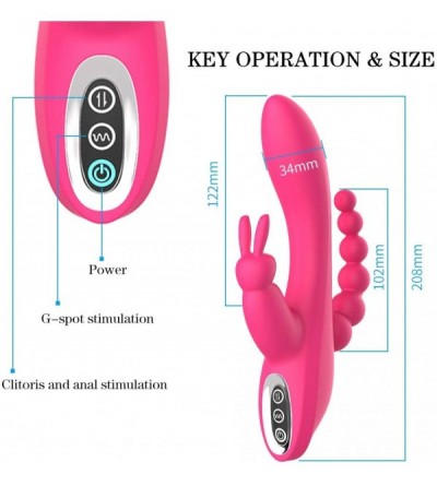 Vibrators G Spot Rabbit Vibrator for Women Clitoris Stimulation with 7 Powerful Vibrations- Rechargeable 3 in 1 Clit Anal Sti...