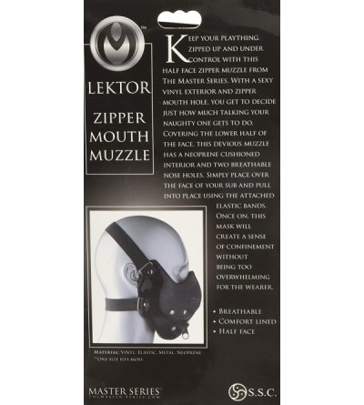 Gags & Muzzles Lektor Zipper Mouth Muzzle - CD11MI3G2LZ $15.40